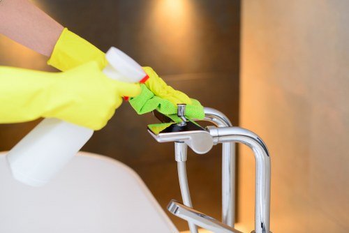 Professional hard floor cleaning in a Urrey home entrance