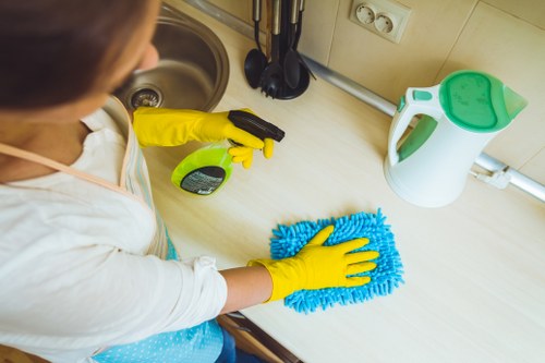 Curtain fabric inspection and cleaning preparation in Urrey