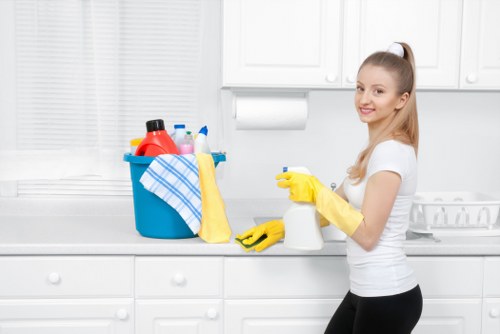 Deep cleaning a hard floor in a Urrey commercial space