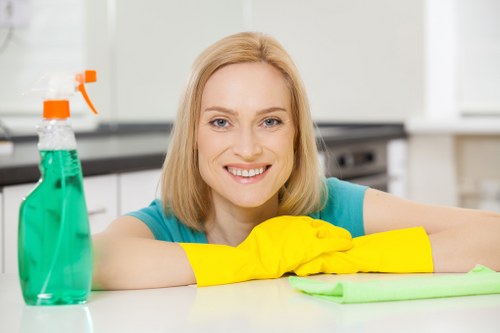 Cleaner moving equipment carefully to prevent injury